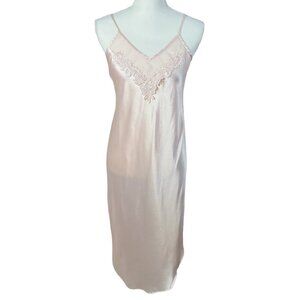 Vintage Intimo Amore Light Pink Ballerina Pink Satin Slip Lace Size XS